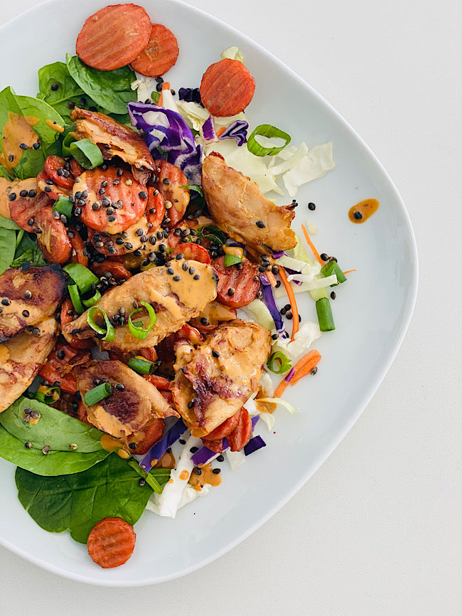 Silan carrots vegan chicken deliciousness