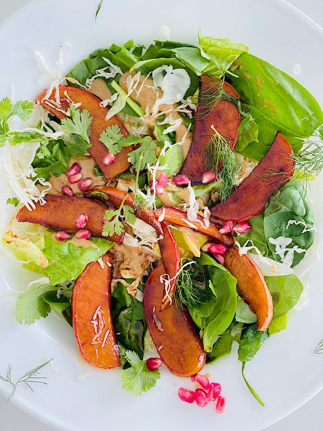 Caramelized Silan apple salad