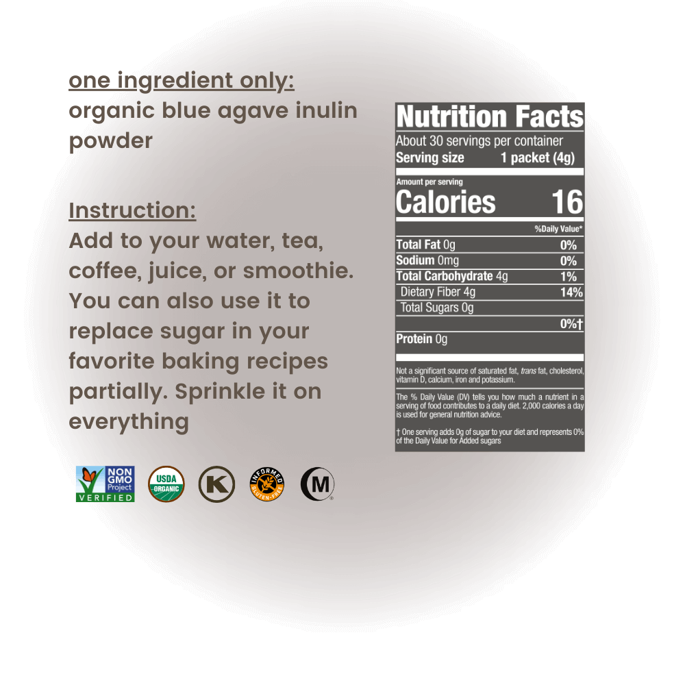 The Goddess Prebiotic TOGO - 100% Organic Blue Agave Inulin Powder