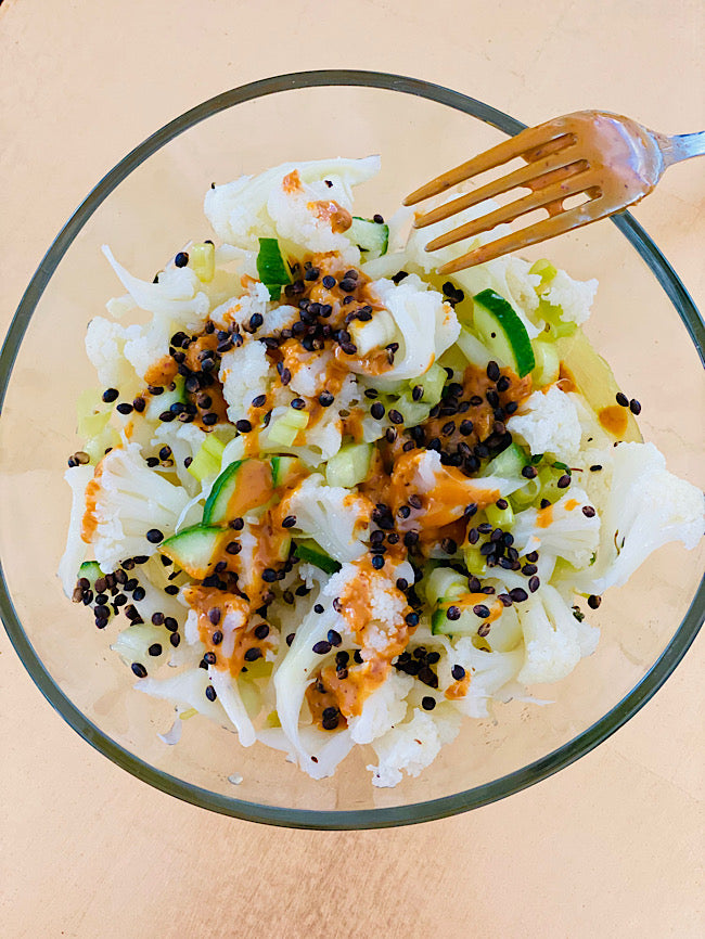 Cauliflower cucumber summer salad