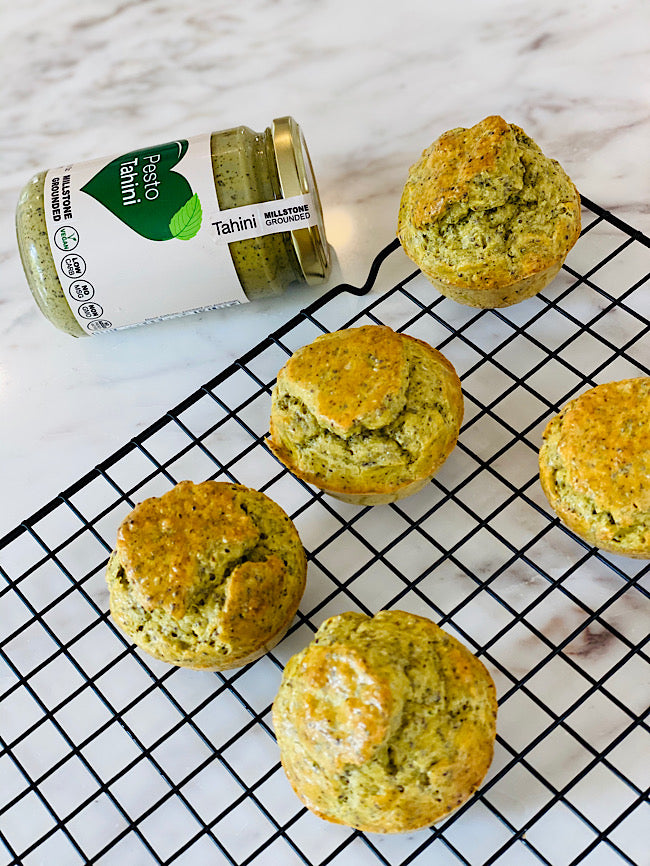 Pesto Tahini muffins