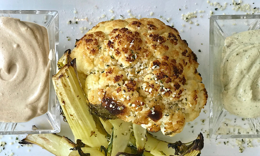 Roasted whole cauliflower