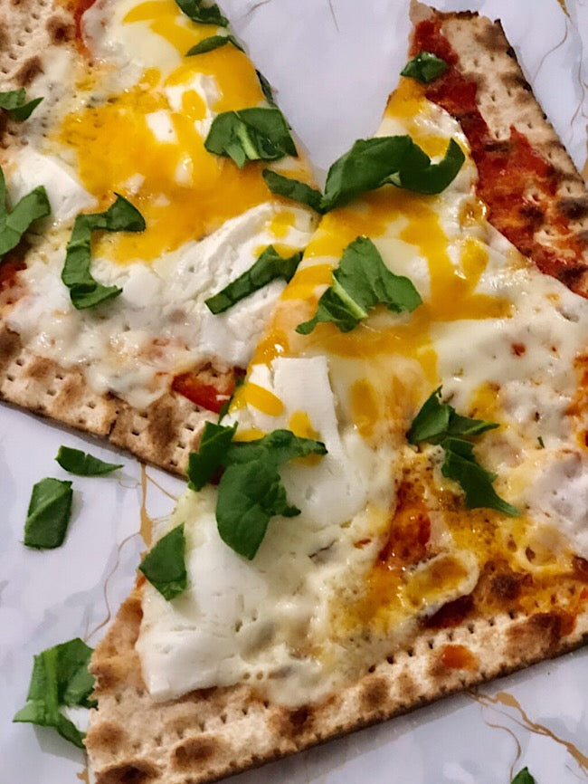 3 cheese Matzah pizza