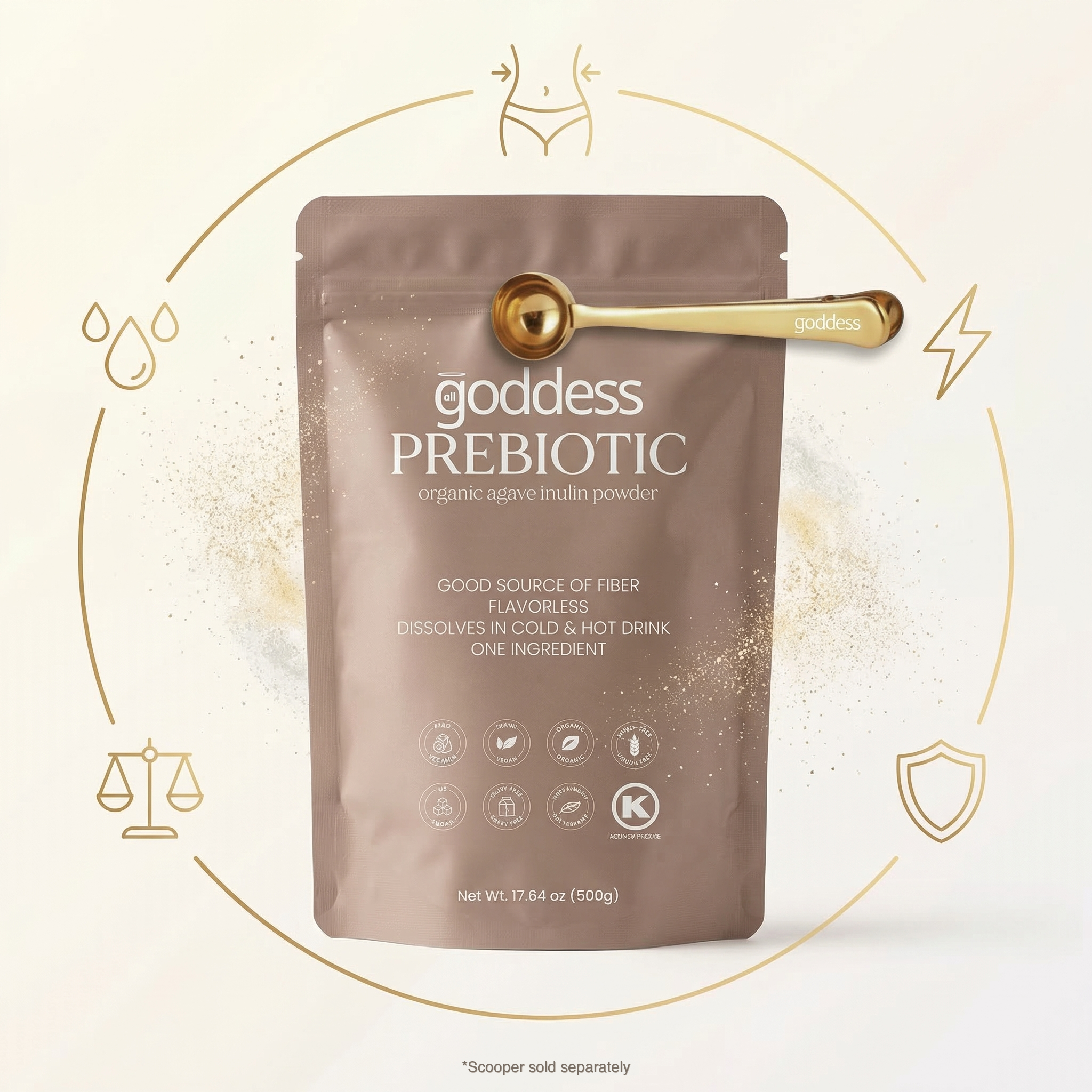 The Goddess Prebiotic - Blue Agave Inulin Powder 17.6oz (500g)